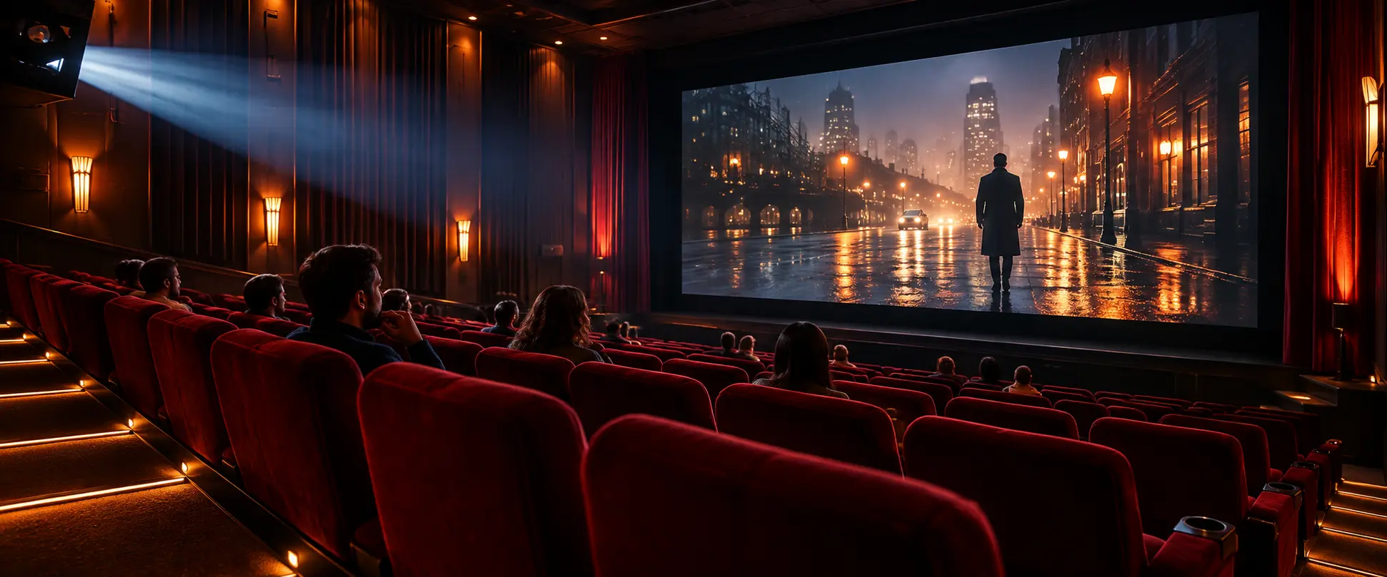 IPTV Canada movies and series shown on a cinema screen